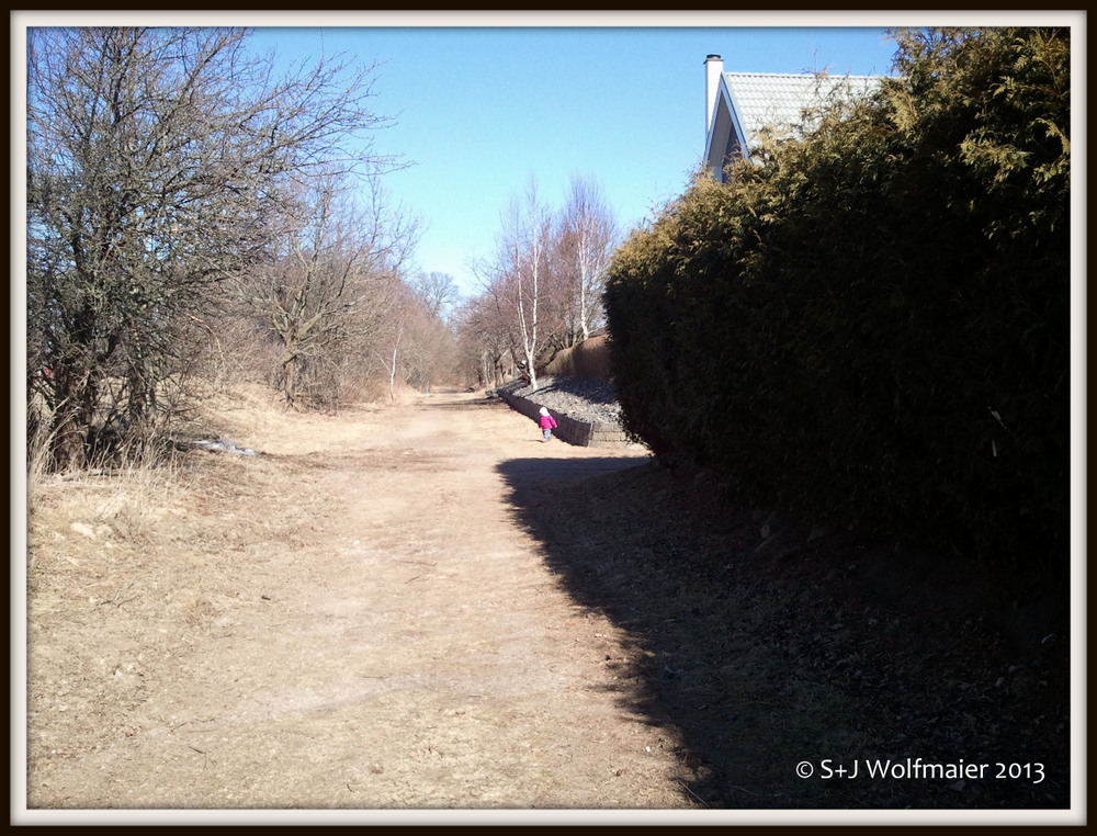 During our next visit to Skåne we let her go on her own along this dismantled railway line.